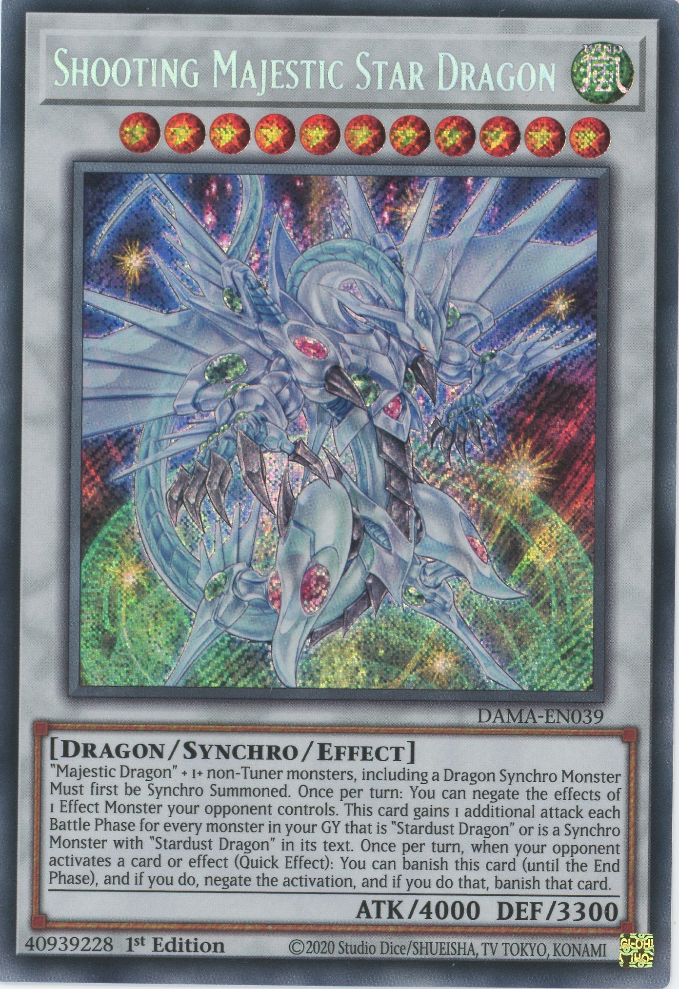 DAMA-EN039 - Shooting Majestic Star Dragon - Secret Rare - Effect Synchro Monster - Dawn of Majesty