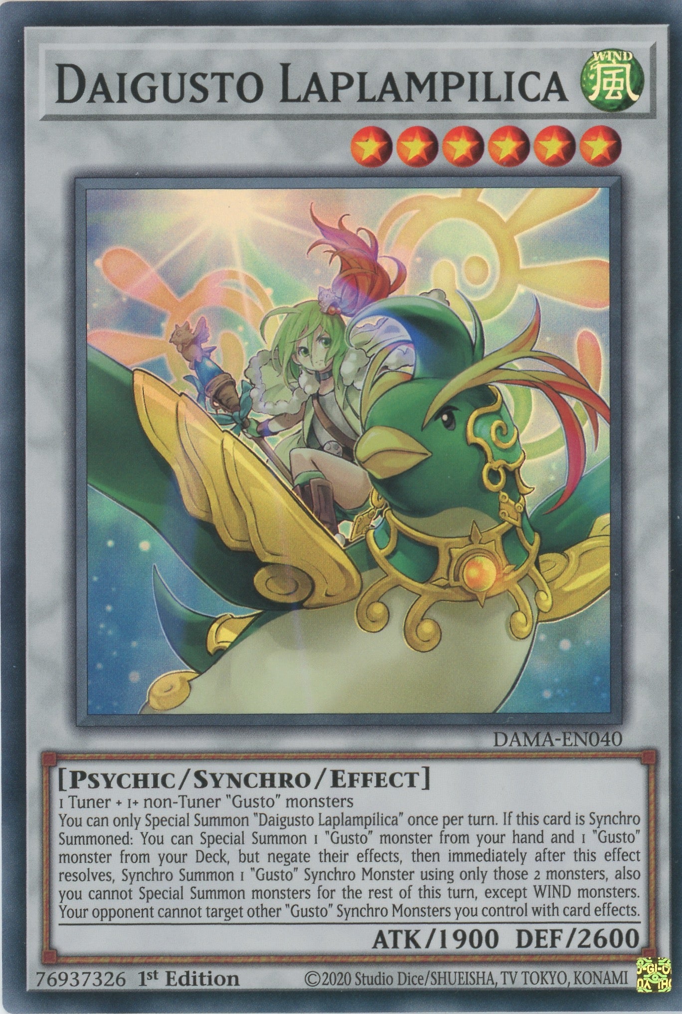 DAMA-EN040 - Daigusto Laplampilica - Super Rare - Effect Synchro Monster - Dawn of Majesty