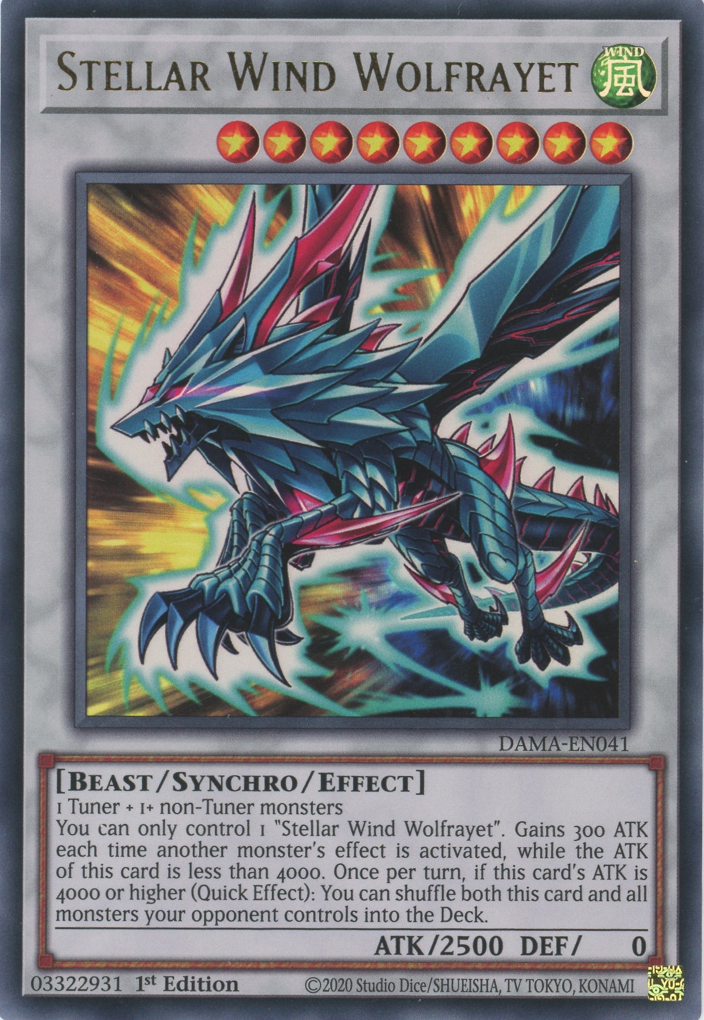 DAMA-EN041 - Stellar Wind Wolfrayet - Ultra Rare - Effect Synchro Monster - Dawn of Majesty