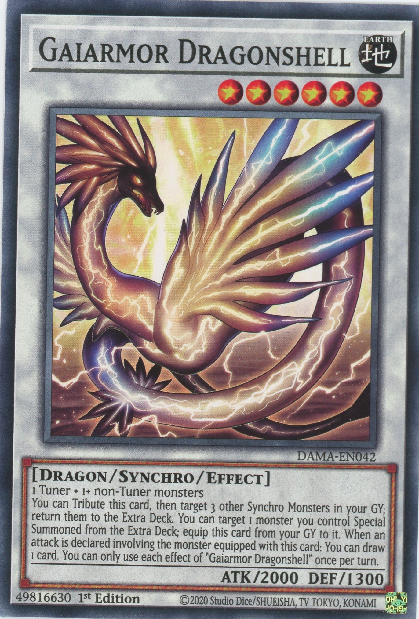 DAMA-EN042 - Gaiarmor Dragonshell - Common - Effect Synchro Monster - Dawn of Majesty