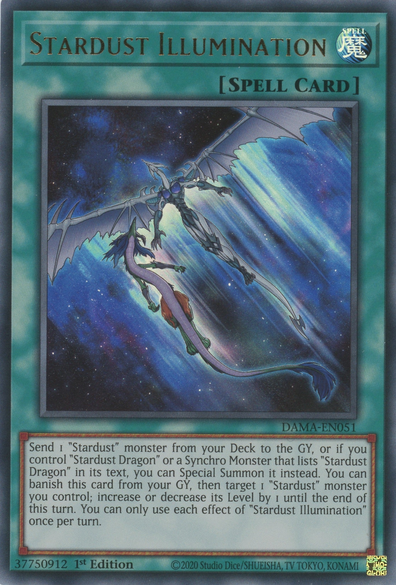 DAMA-EN051 - Stardust Illumination - Ultra Rare - Normal Spell - Dawn of Majesty