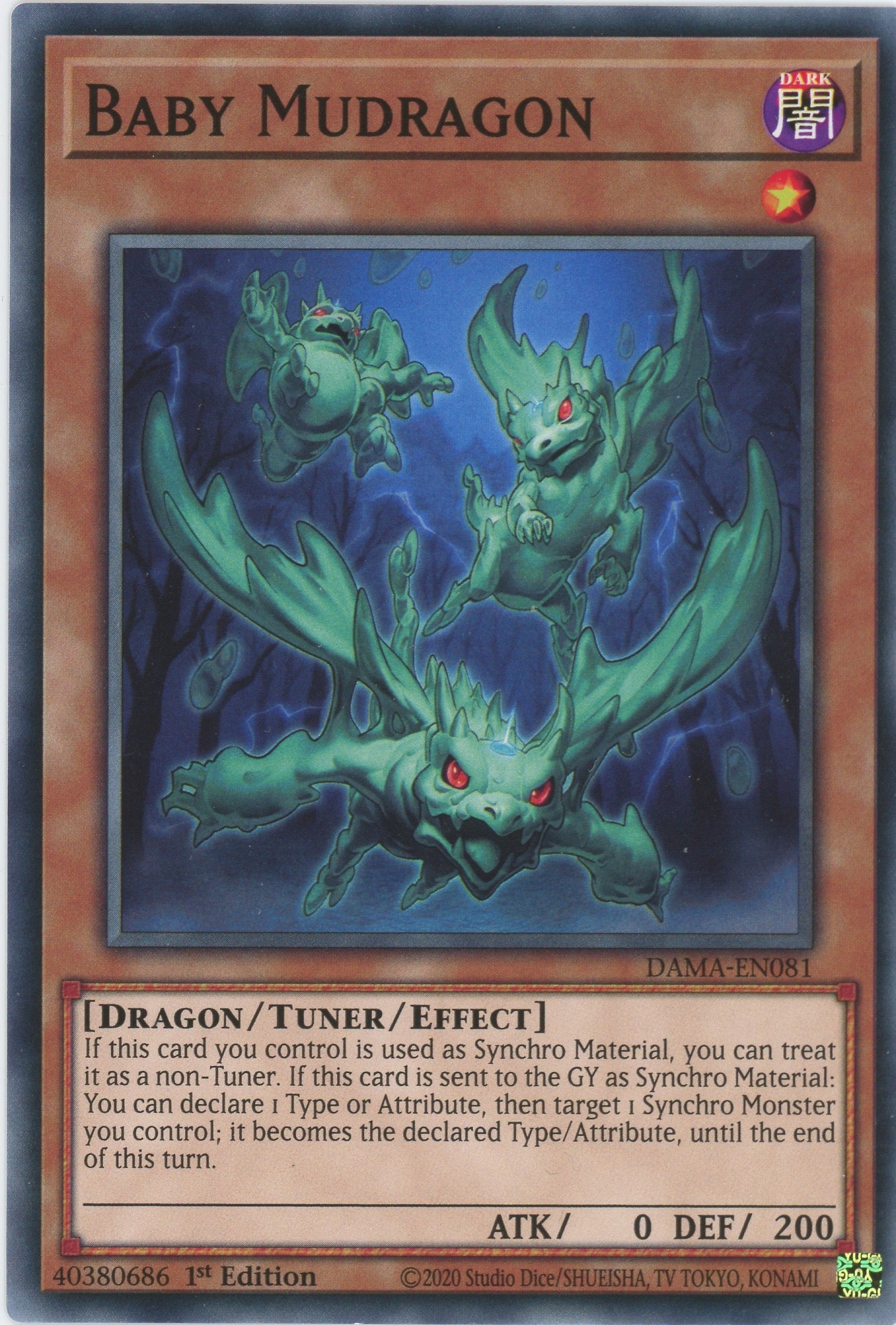 DAMA-EN081 - Baby Mudragon - Common - Effect Tuner monster - Dawn of Majesty