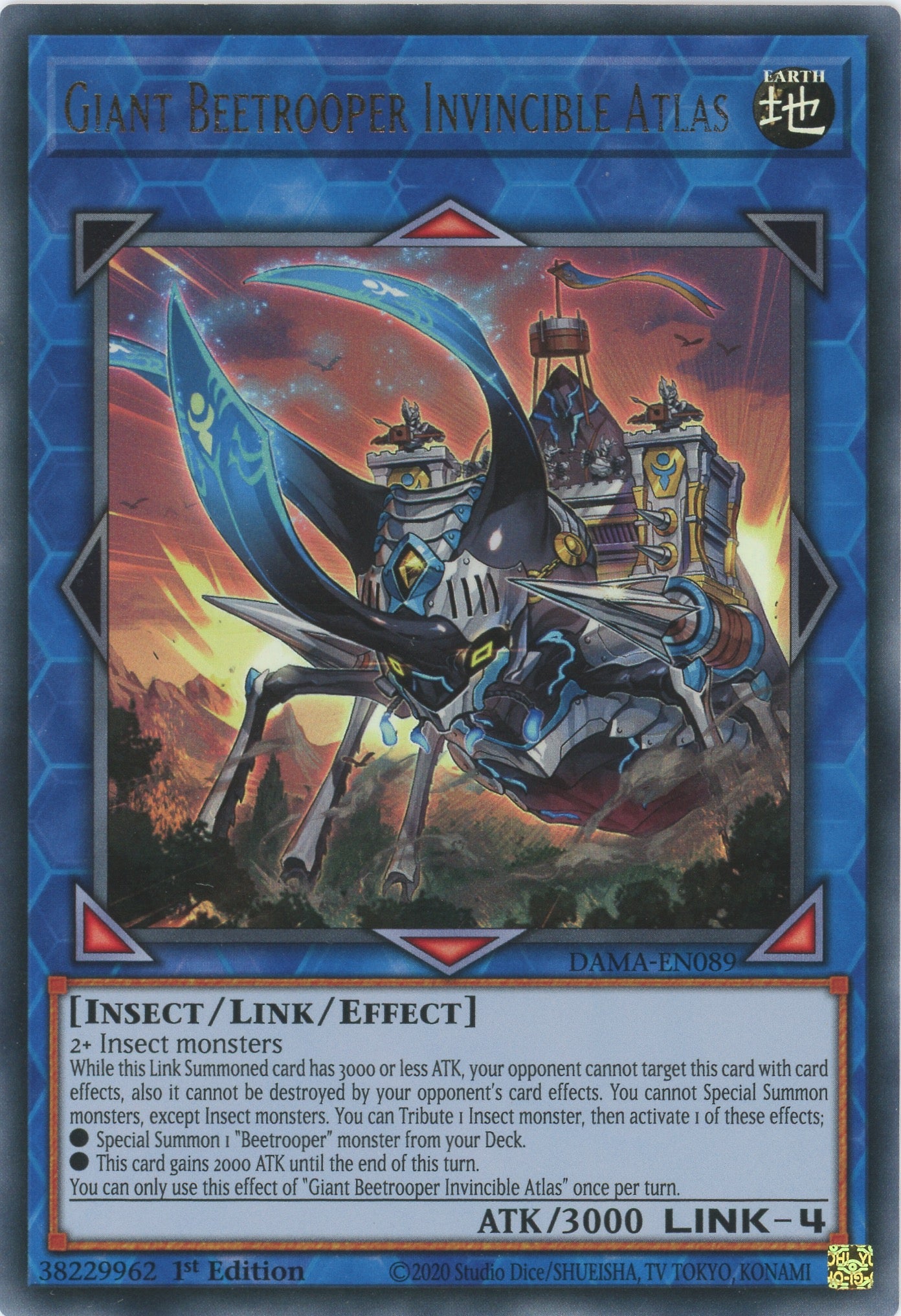 DAMA-EN089 - Giant Beetrooper Invincible Atlas - Ultra Rare - Effect Link Monster - Dawn of Majesty