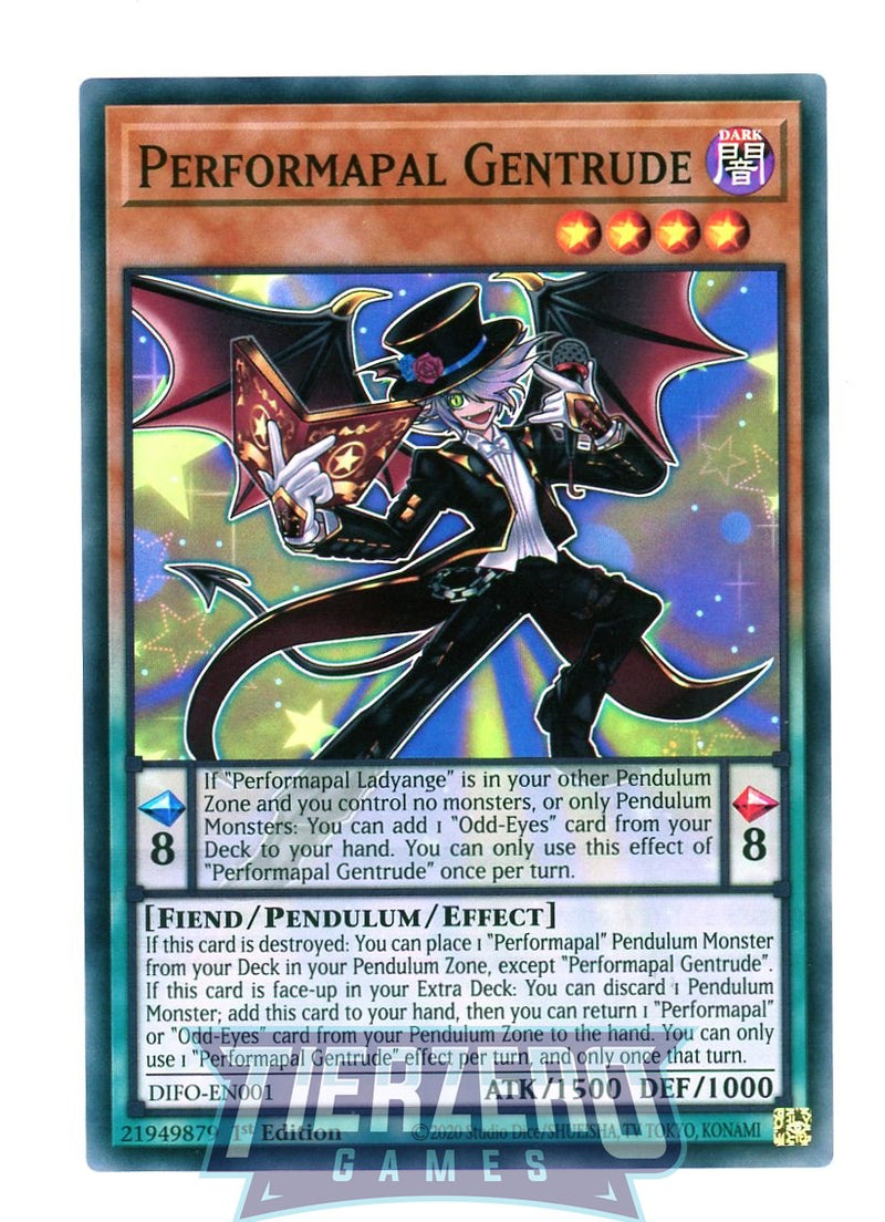 DIFO-EN001 - Performapal Gentrude - Super Rare - Effect Pendulum Monster - Dimension Force
