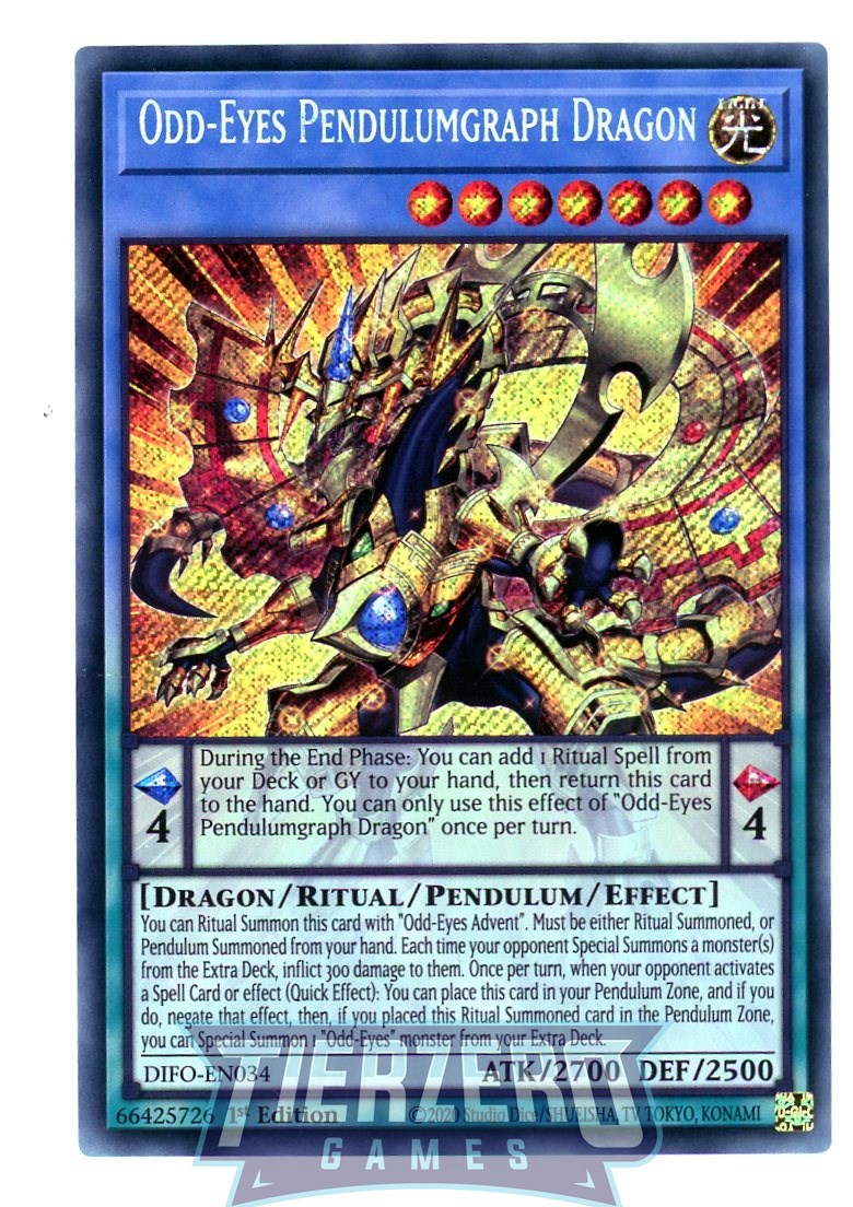 DIFO-EN034 - Odd-Eyes Pendulumgraph Dragon - Secret Rare - Effect Ritual Pendulum Monster - Dimension Force