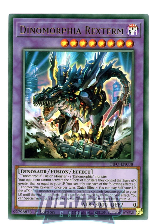 DIFO-EN038 - Dinomorphia Rexterm - Ultra Rare - Effect Fusion Monster - Dimension Force
