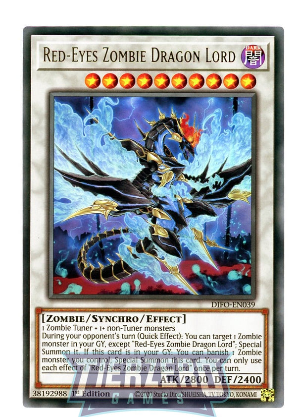 DIFO-EN039 - Red-Eyes Zombie Dragon Lord - Ultra Rare - Effect Synchro Monster - Dimension Force