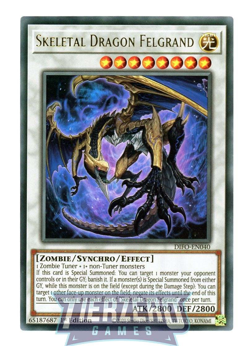 DIFO-EN040 - Skeletal Dragon Felgrand - Ultra Rare - Effect Synchro Monster - Dimension Force