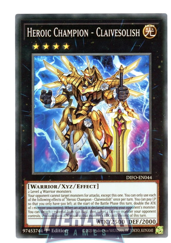 DIFO-EN044 - Heroic Champion - Claivesolish - Super Rare - Effect Xyz Monster - Dimension Force