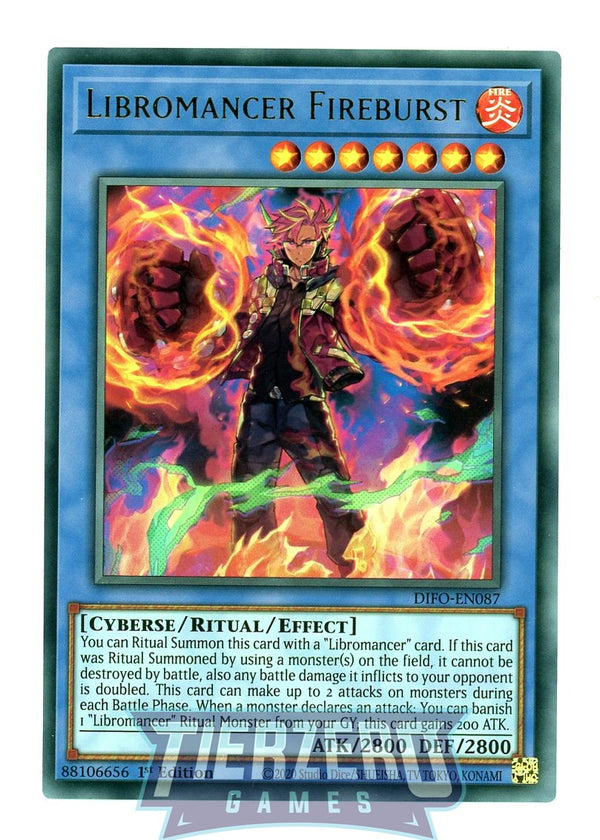 DIFO-EN087 - Libromancer Fireburst - Ultra Rare - Effect Ritual Monster - Dimension Force