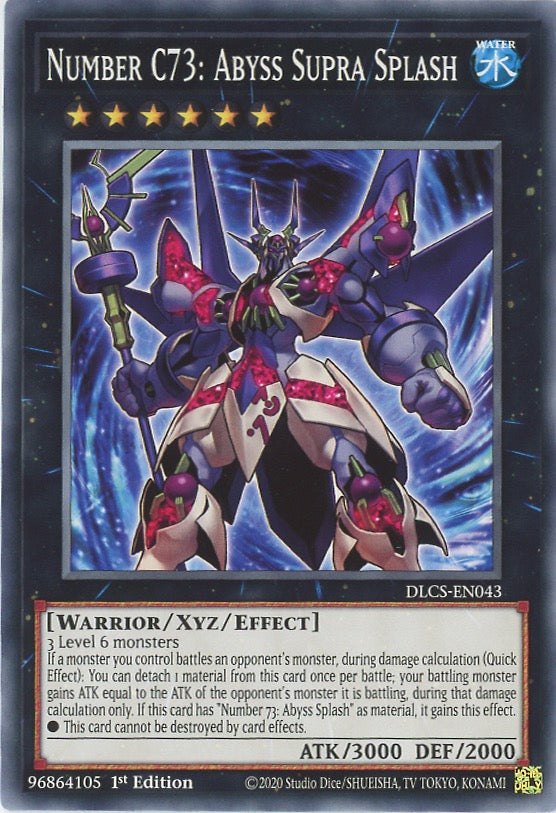 DLCS-EN043 - Number C73: Abyss Supra Splash - Common - Effect Xyz Monster - Dragons of Legend The Complete Series