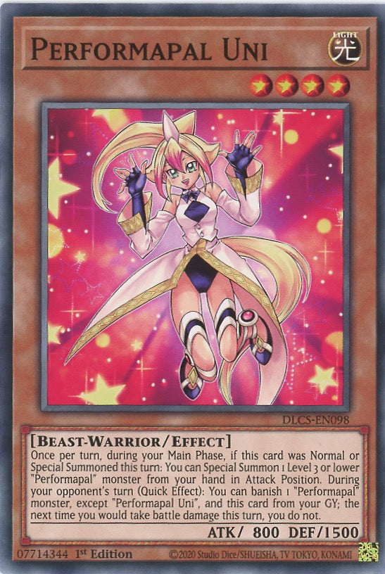 DLCS-EN098 - Performapal Uni - Common - Effect Monster - Dragons of Legend The Complete Series