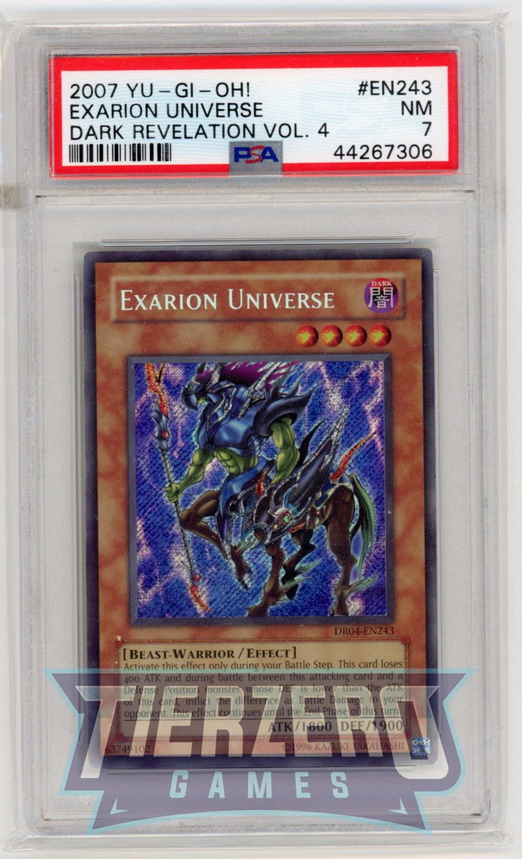 DR04-EN243 - Exarion Universe - Secret Rare - PSA 7