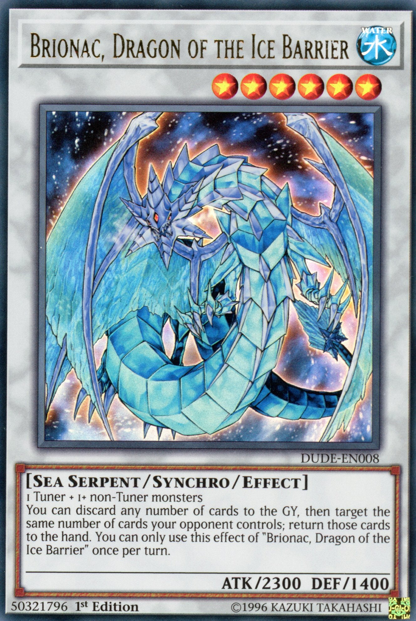 DUDE-EN008 - Brionac, Dragon of the Ice Barrier - Ultra Rare - Effect Synchro Monster - 1st Edition - Duel Devastator