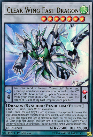 DUDE-EN011 - Clear Wing Fast Dragon - Ultra Rare - Duel Devastator - 1st Edition