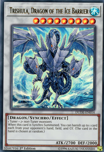 DUDE-EN014 - Trishula, Dragon of the Ice Barrier - Ultra Rare - Duel Devastator - 1st Edition