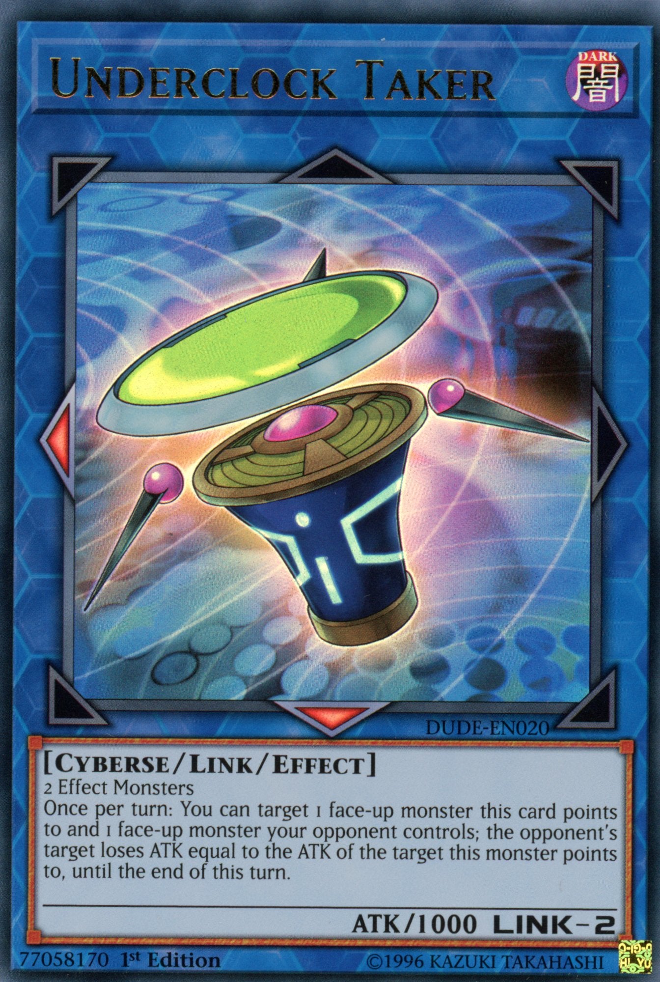 DUDE-EN020 - Underclock Taker - Ultra Rare - Effect Link Monster - 1st Edition - Duel Devastator