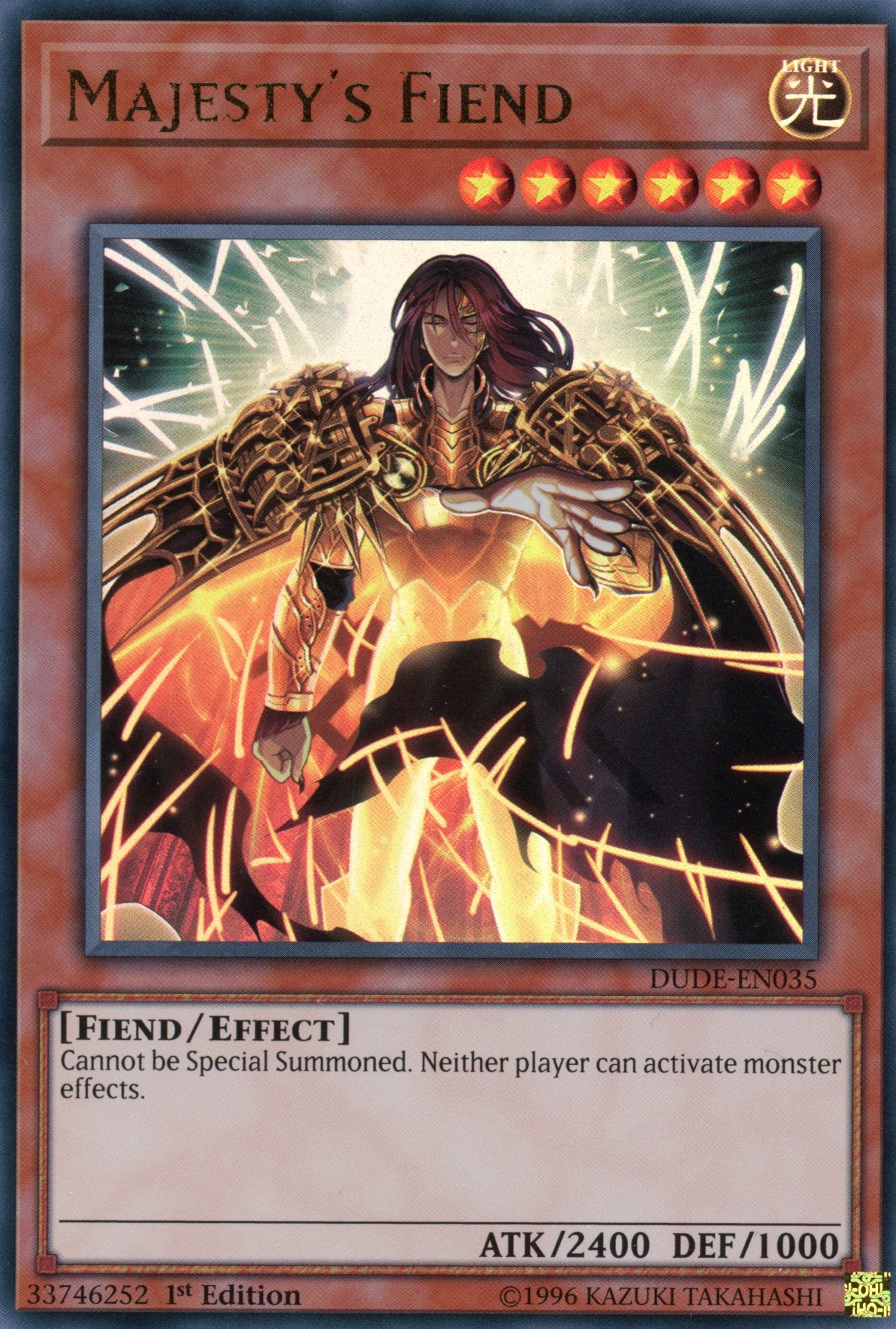 DUDE-EN035 - Majesty's Fiend - Ultra Rare - Effect Monster - 1st Edition - Duel Devastator