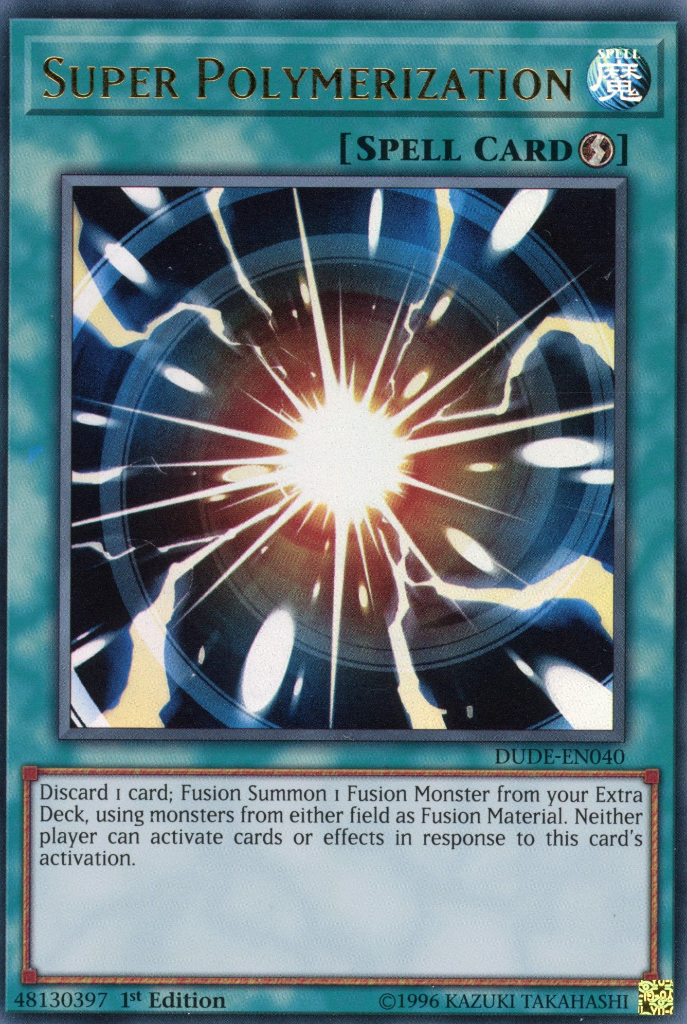 DUDE-EN040 - Super Polymerization - Ultra Rare - Quick-Play Spell Card - 1st Edition - Duel Devastator