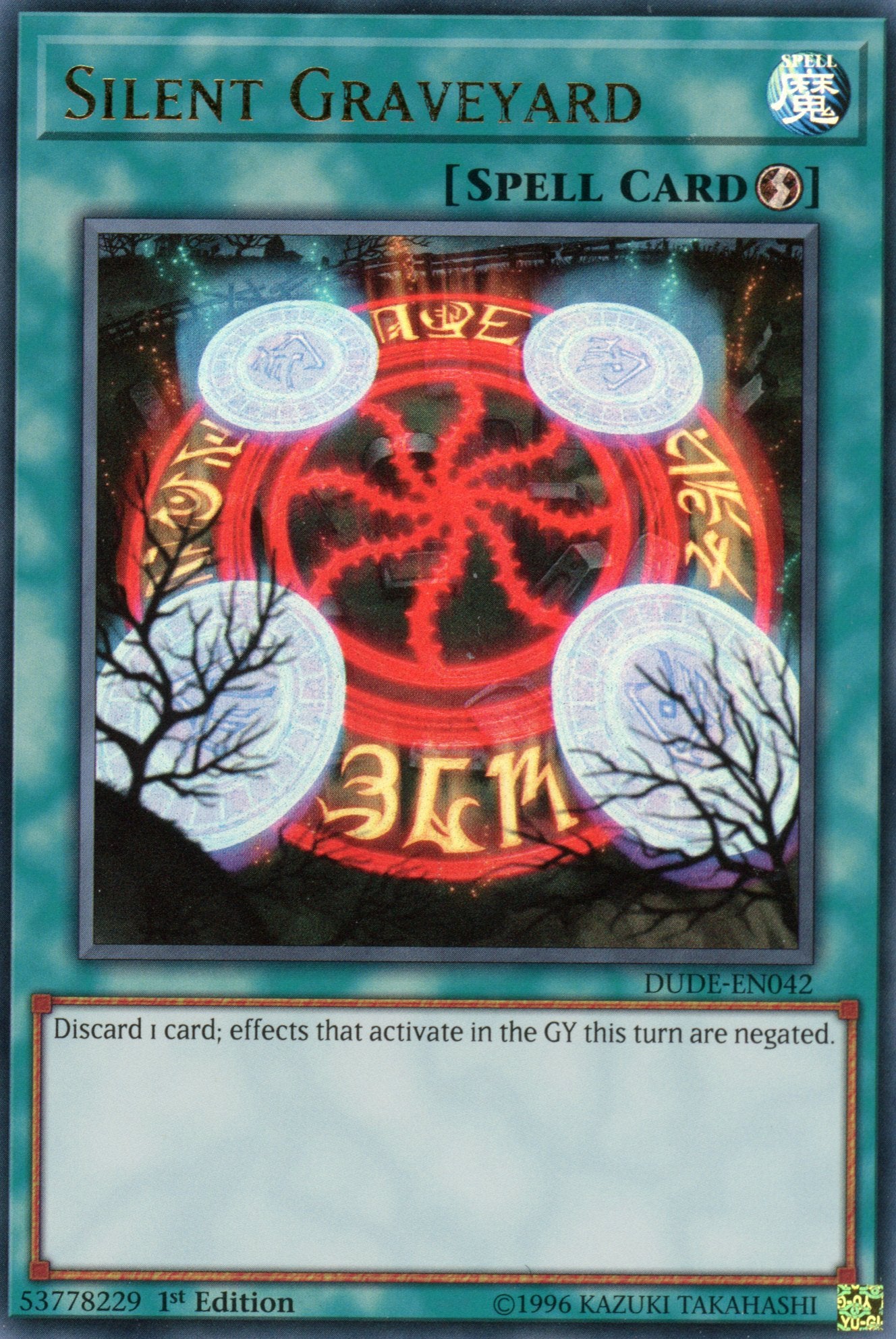 DUDE-EN042 - Silent Graveyard - Ultra Rare - Quick-Play Spell Card - 1st Edition - Duel Devastator