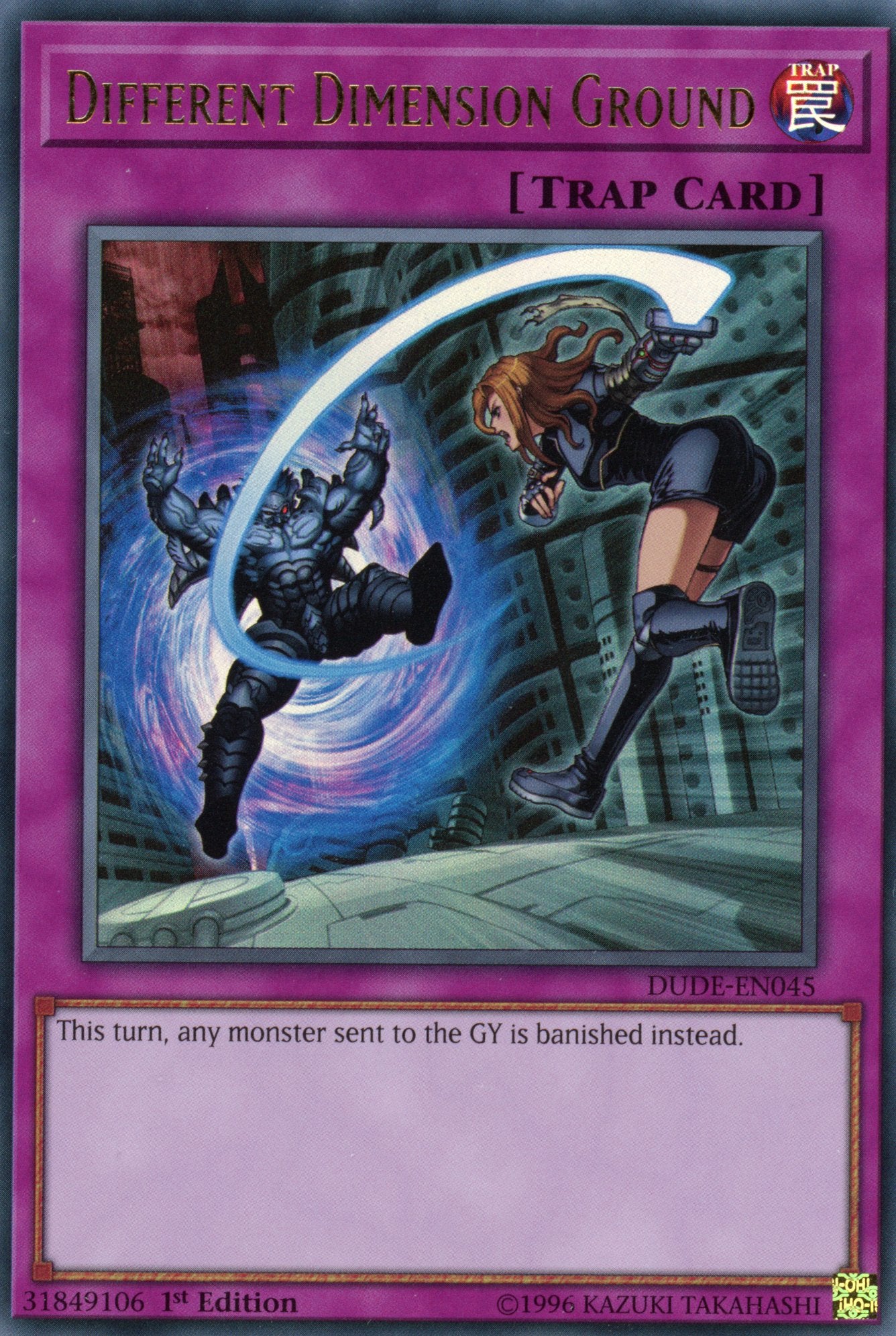 DUDE-EN045 - Different Dimension Ground - Ultra Rare - Normal Trap Card - 1st Edition - Duel Devastator