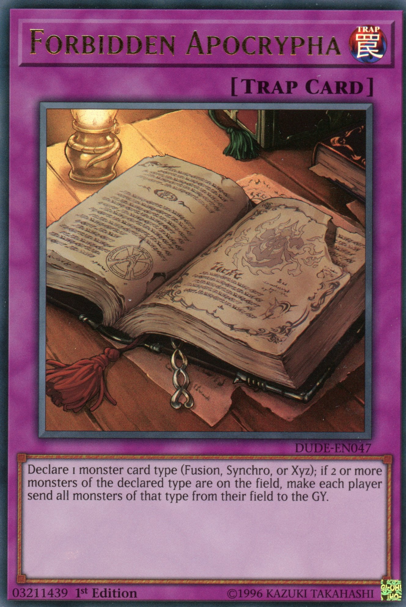 DUDE-EN047 - Forbidden Apocrypha - Ultra Rare - Normal Trap Card - 1st Edition - Duel Devastator