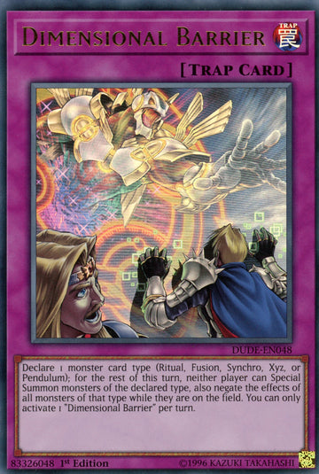 DUDE-EN048 - Dimensional Barrier - Ultra Rare - Duel Devastator - 1st Edition