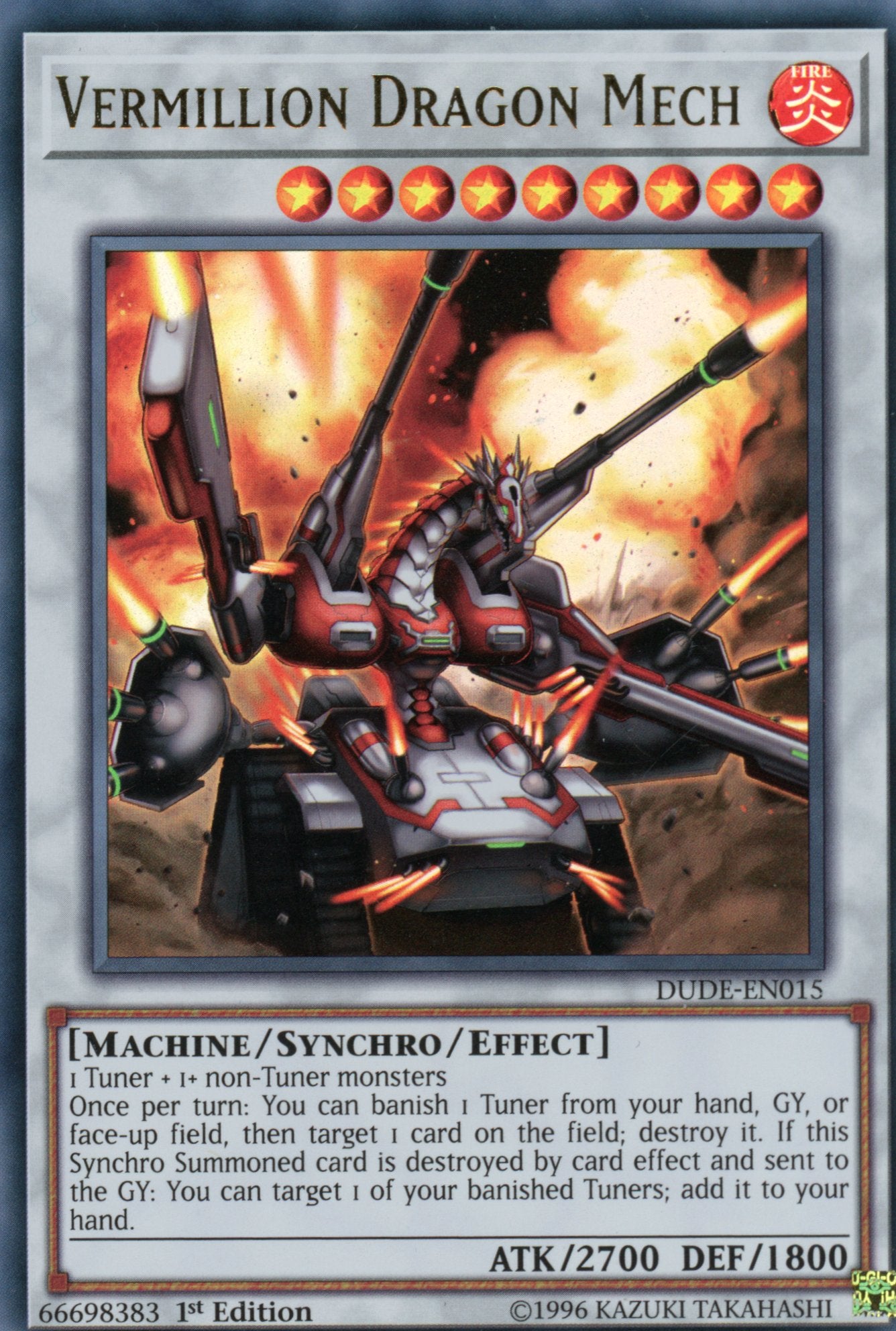 DUDE-EN015 - Vermillion Dragon Mech - Ultra Rare - Effect Synchro Monster - 1st Edition - Duel Devastator