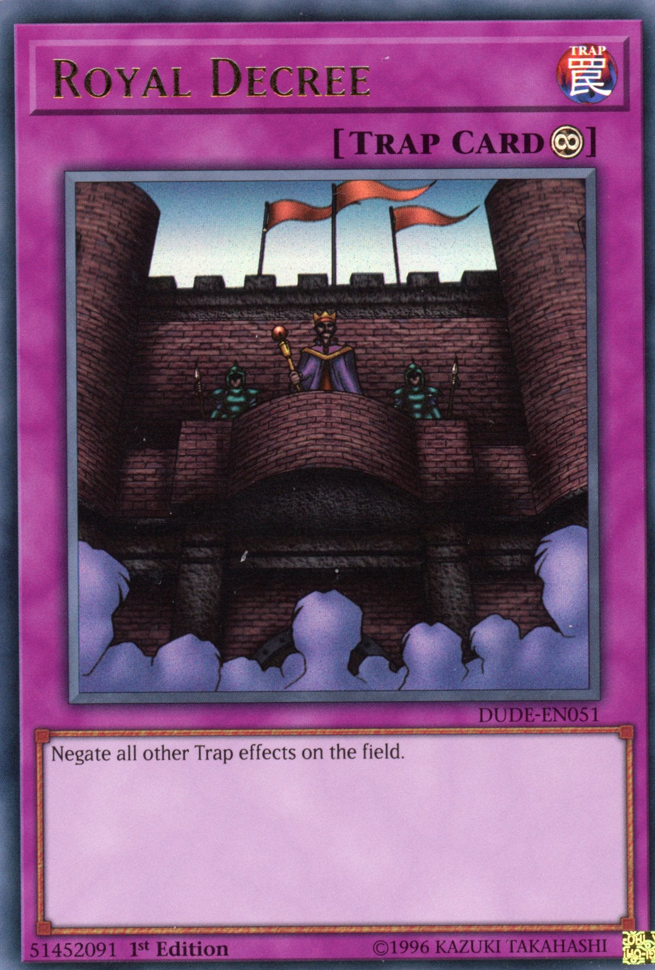 DUDE-EN051 - Royal Decree - Ultra Rare - Continuous Trap Card - 1st Edition - Duel Devastator