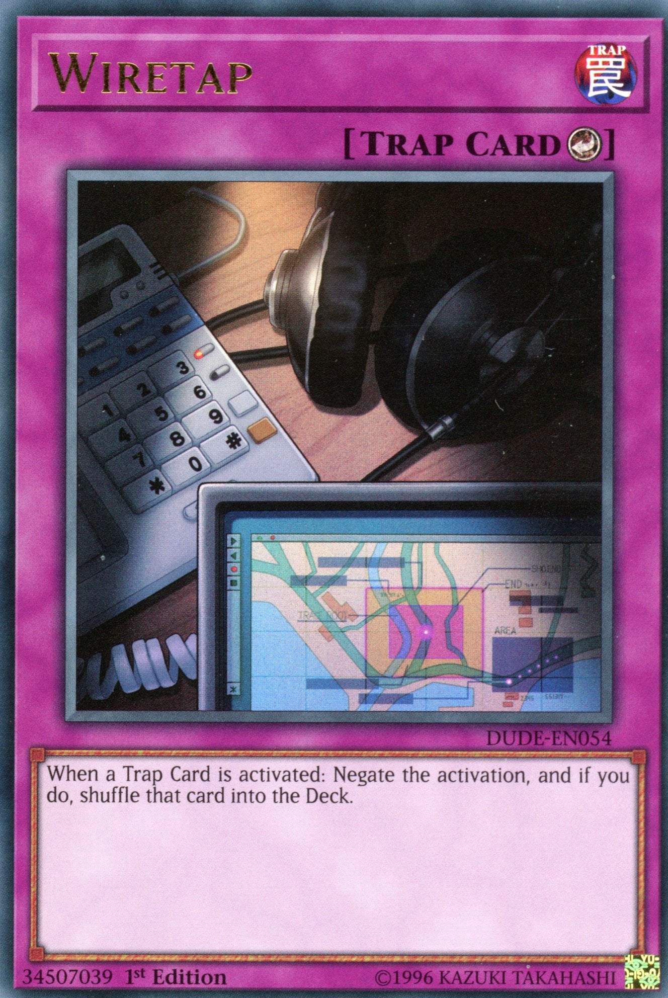 DUDE-EN054 - Wiretap - Ultra Rare - Counter Trap Card - 1st Edition - Duel Devastator