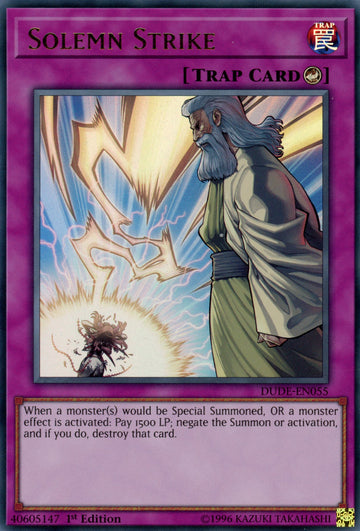 DUDE-EN055 - Solemn Strike - Ultra Rare - Duel Devastator - 1st Edition