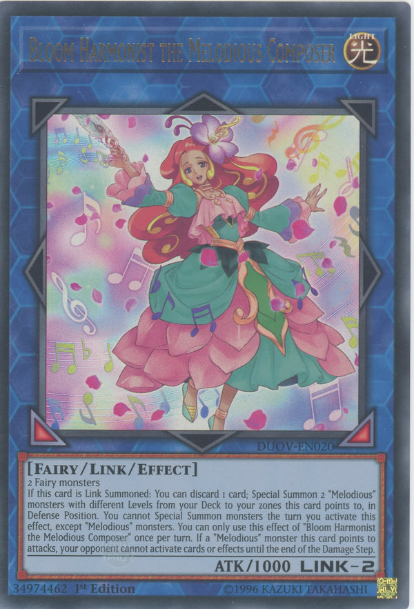 DUOV-EN020 - Bloom Harmonist the Melodious Composer - Ultra Rare - Effect Link Monster - Duel Overload