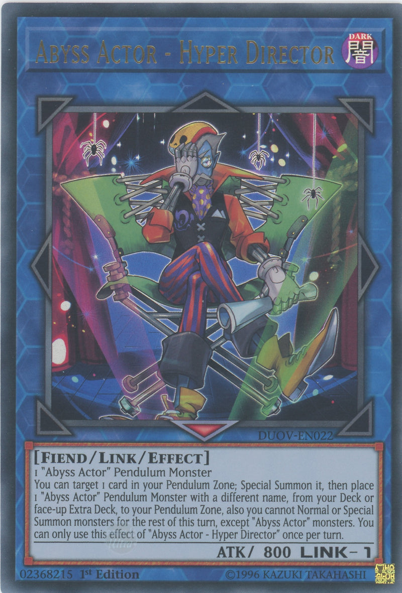 DUOV-EN022 - Abyss Actor - Hyper Director - Ultra Rare - Effect Link Monster - Duel Overload