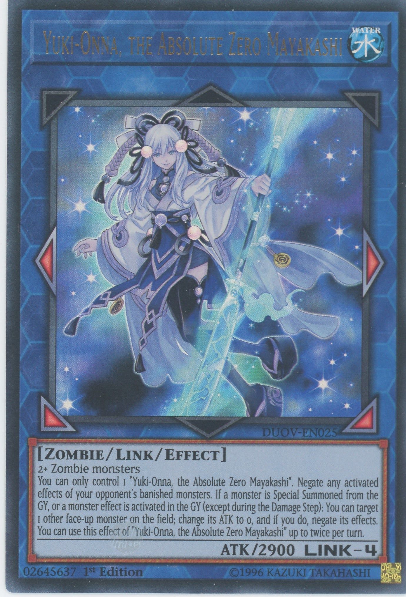 DUOV-EN025 - Yuki-Onna, the Absolute Zero Mayakashi - Ultra Rare - Effect Link Monster - Duel Overload