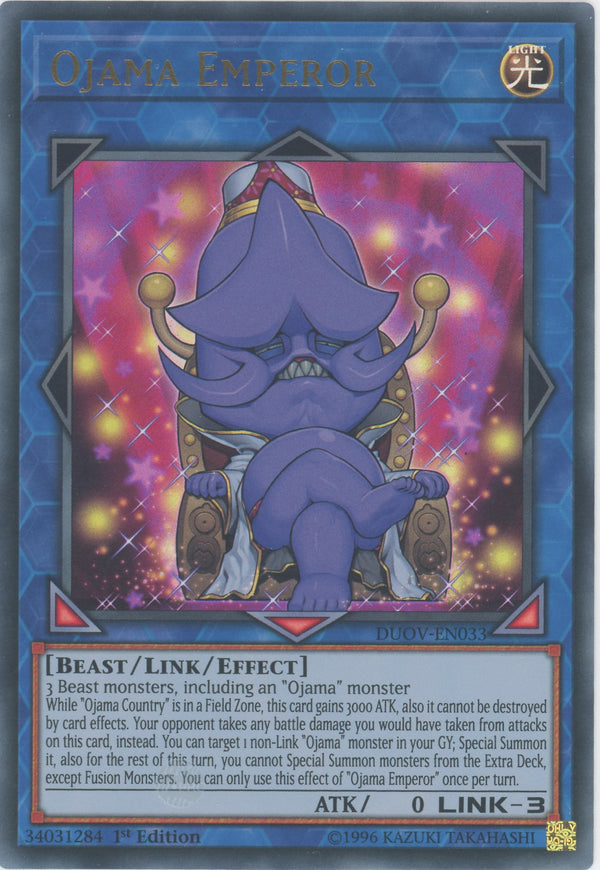 DUOV-EN033 - Ojama Emperor - Ultra Rare - Effect Link Monster - Duel Overload