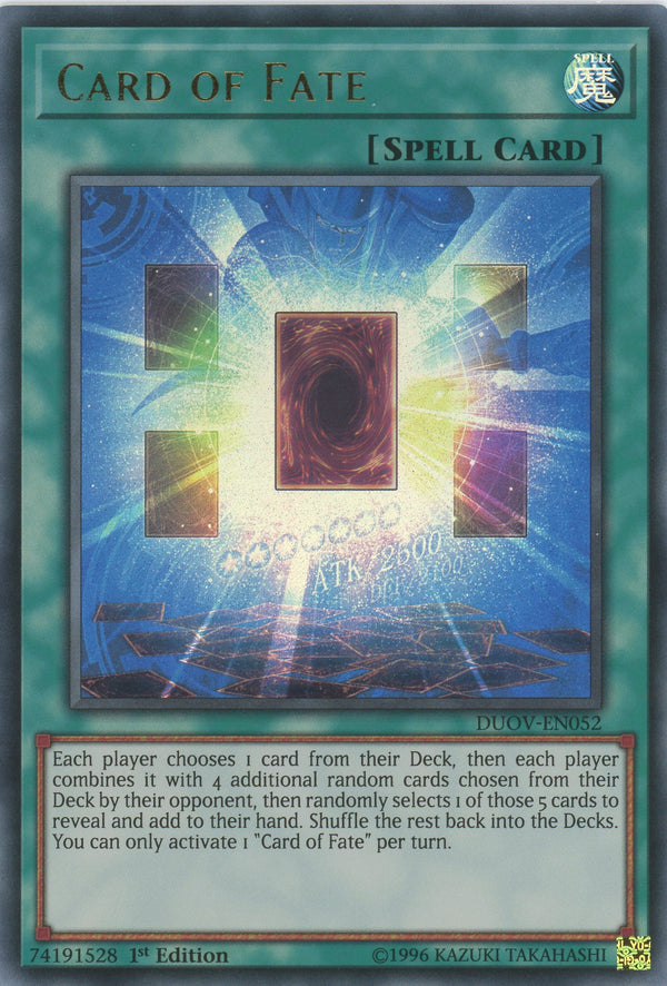DUOV-EN052 - Card of Fate - Ultra Rare - Normal Spell - Duel Overload
