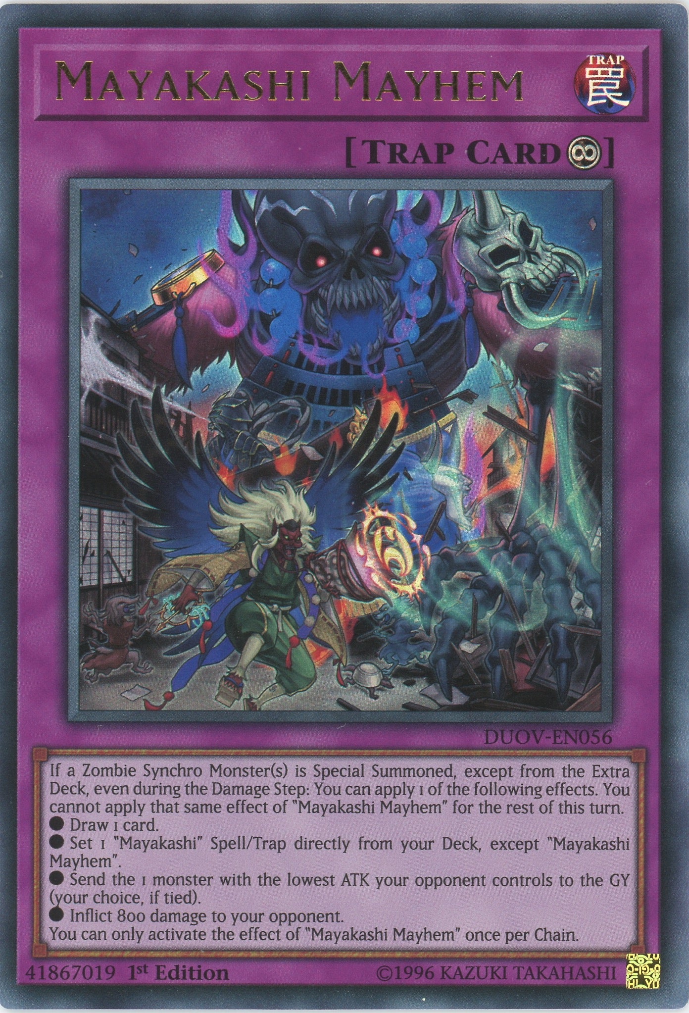 DUOV-EN056 - Mayakashi Mayhem - Ultra Rare - Continuous Trap - Duel Overload