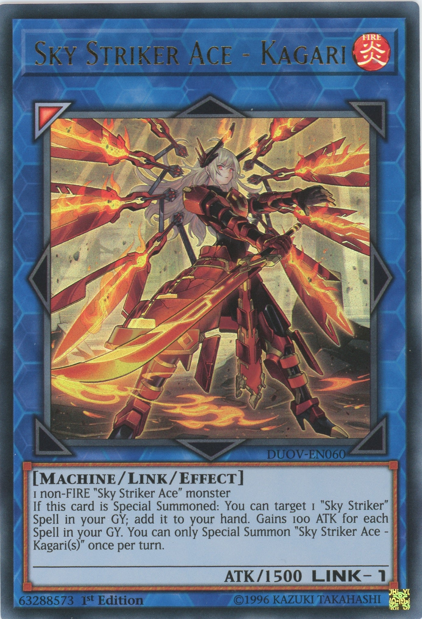 DUOV-EN060 - Sky Striker Ace - Kagari (alternate art) - Ultra Rare - Effect Link Monster - Duel Overload