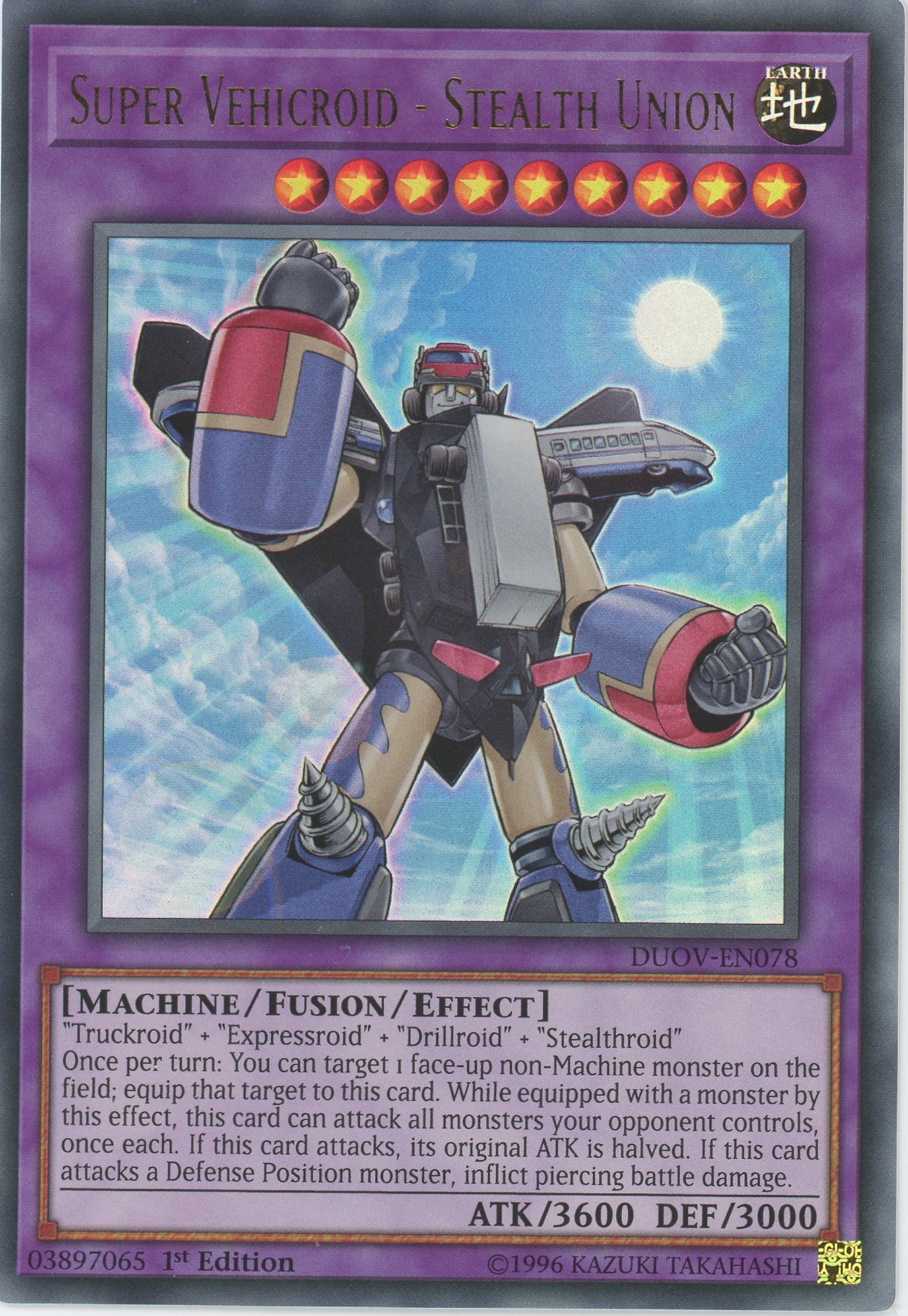 DUOV-EN078 - Super Vehicroid - Stealth Union - Ultra Rare - Effect Fusion Monster - Duel Overload