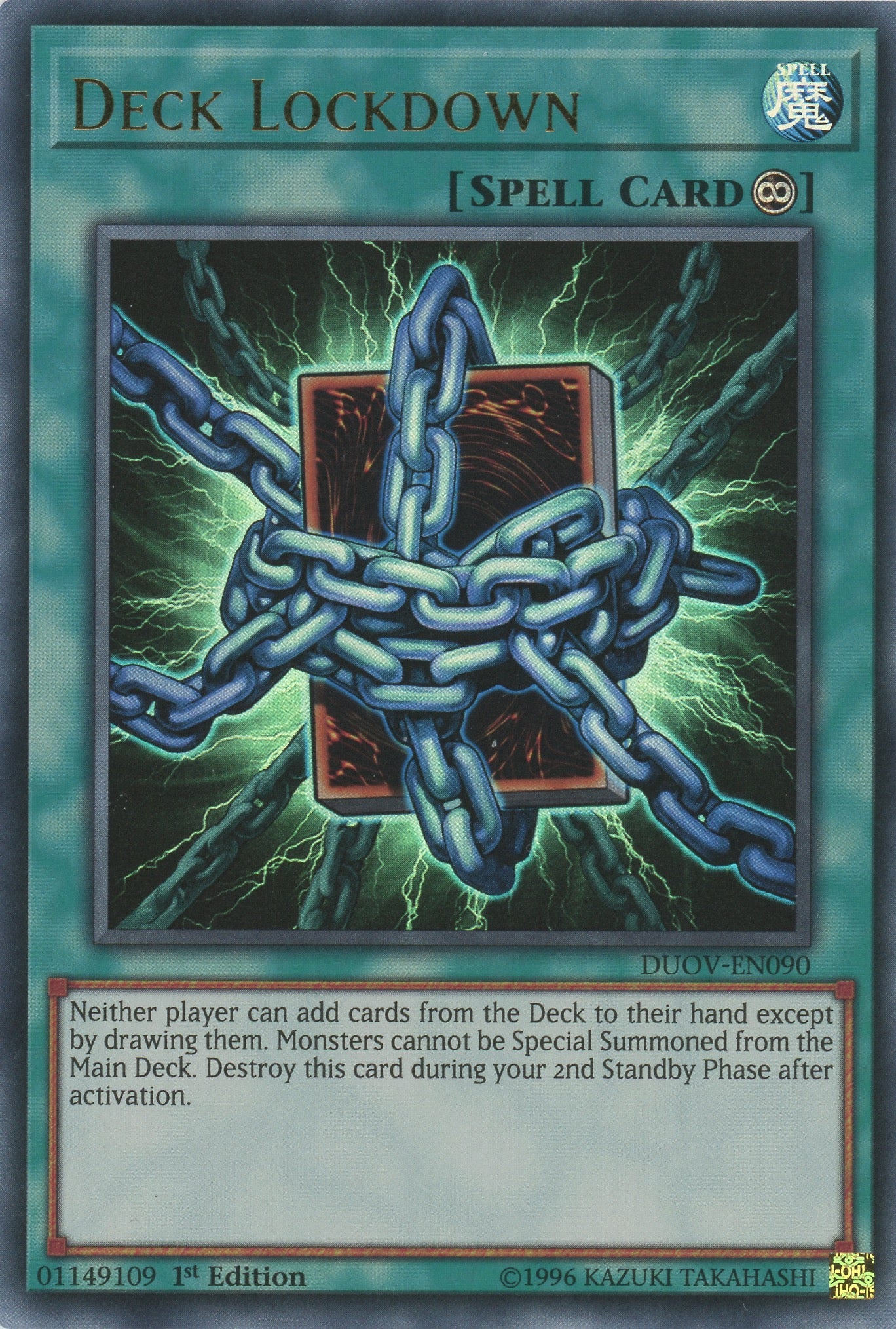 DUOV-EN090 - Deck Lockdown - Ultra Rare - Continuous Spell - Duel Overload