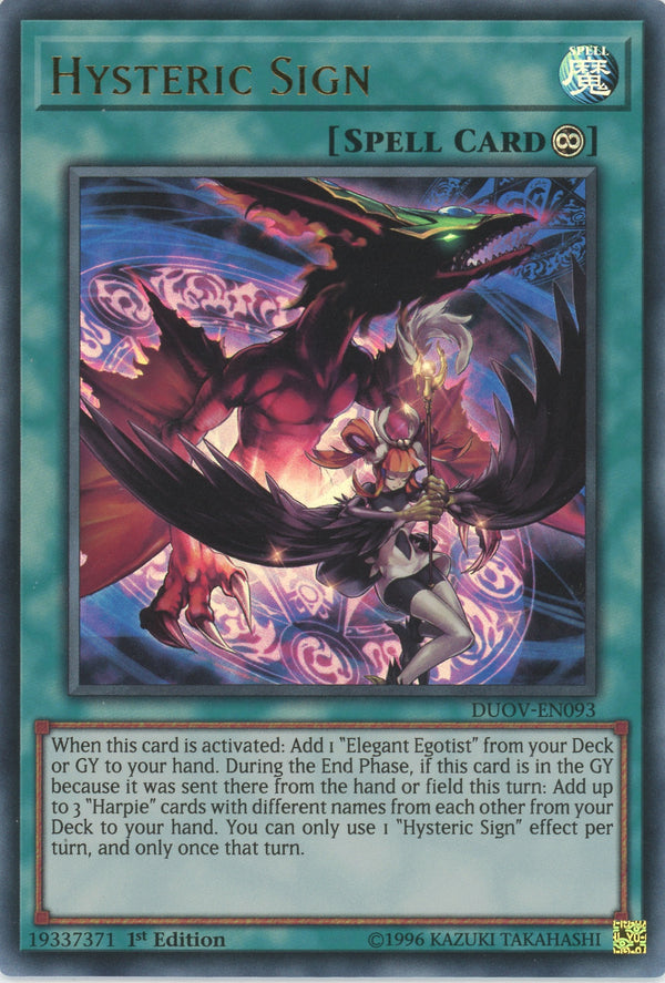 DUOV-EN093 - Hysteric Sign - Ultra Rare - Continuous Spell - Duel Overload