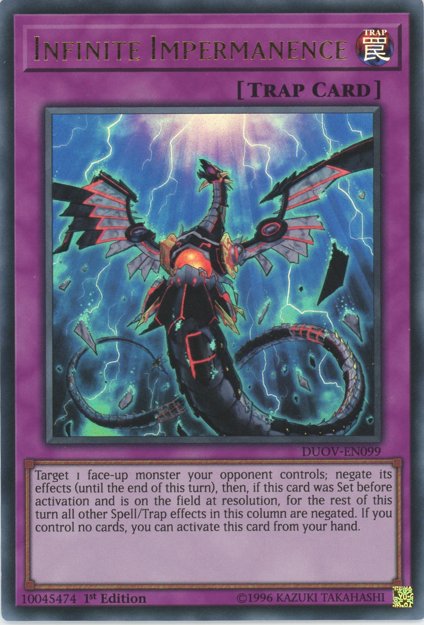 DUOV-EN099 - Infinite Impermanence - Ultra Rare - Normal Trap - Duel Overload