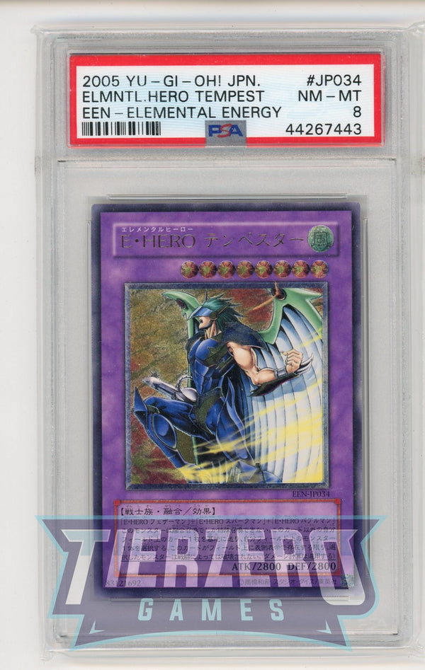 EEN-JP034 - Elemental Hero Tempest - Ultimate Rare - PSA 8