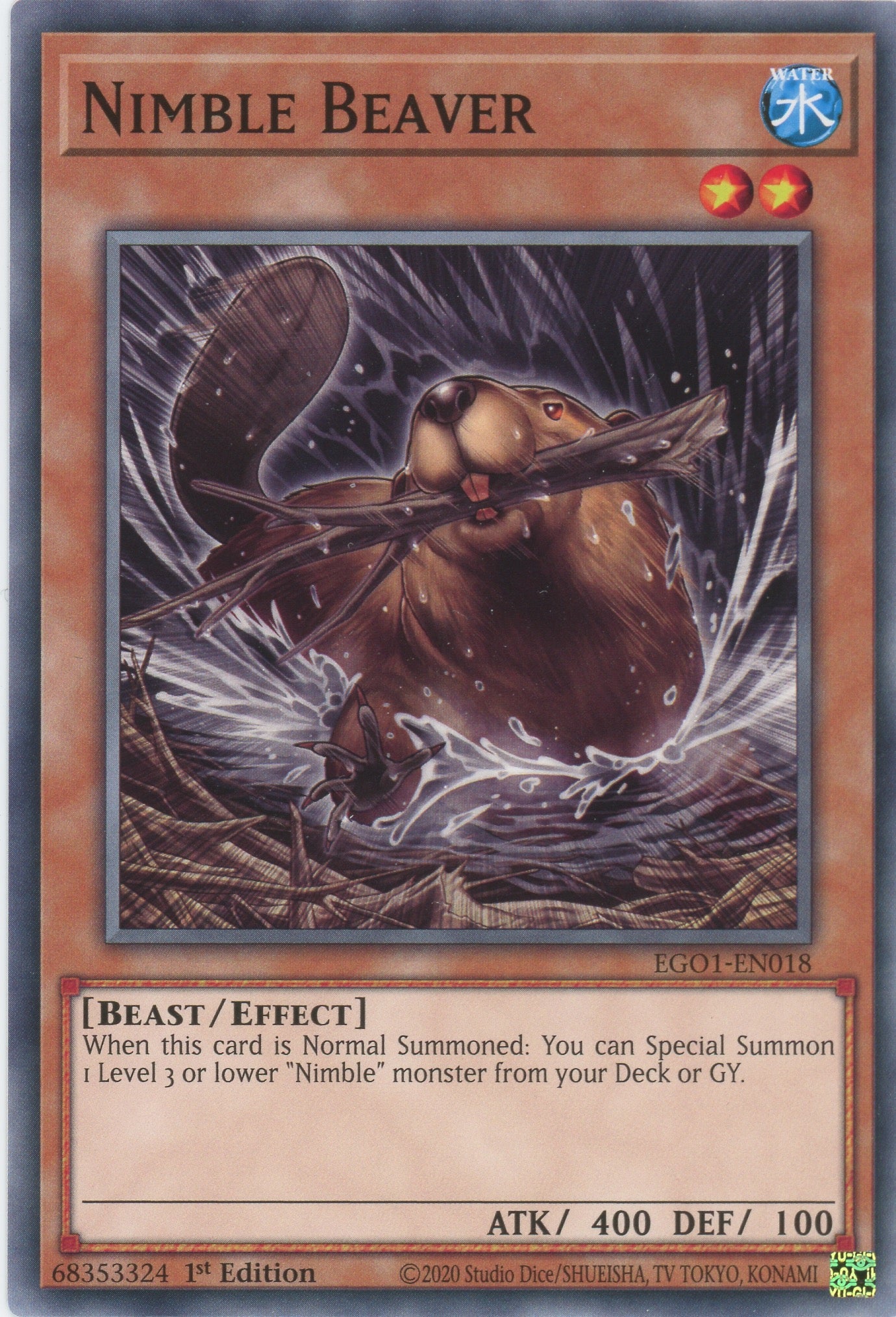 EGO1-EN018 - Nimble Beaver - Common - Effect Monster - Egyptian God Decks