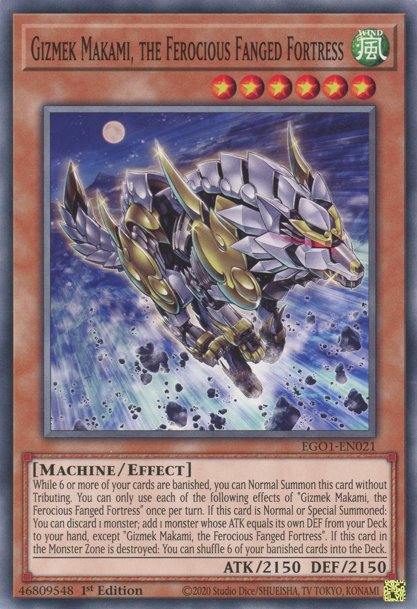 EGO1-EN021 - Gizmek Makami the Ferocious Fanged Fortress - Common - Effect Monster - Egyptian God Decks