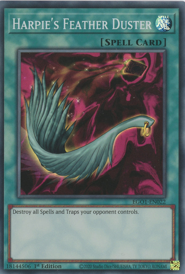 EGO1-EN022 - Harpies Feather Duster - Super Rare - Normal Spell Card - Egyptian God Decks