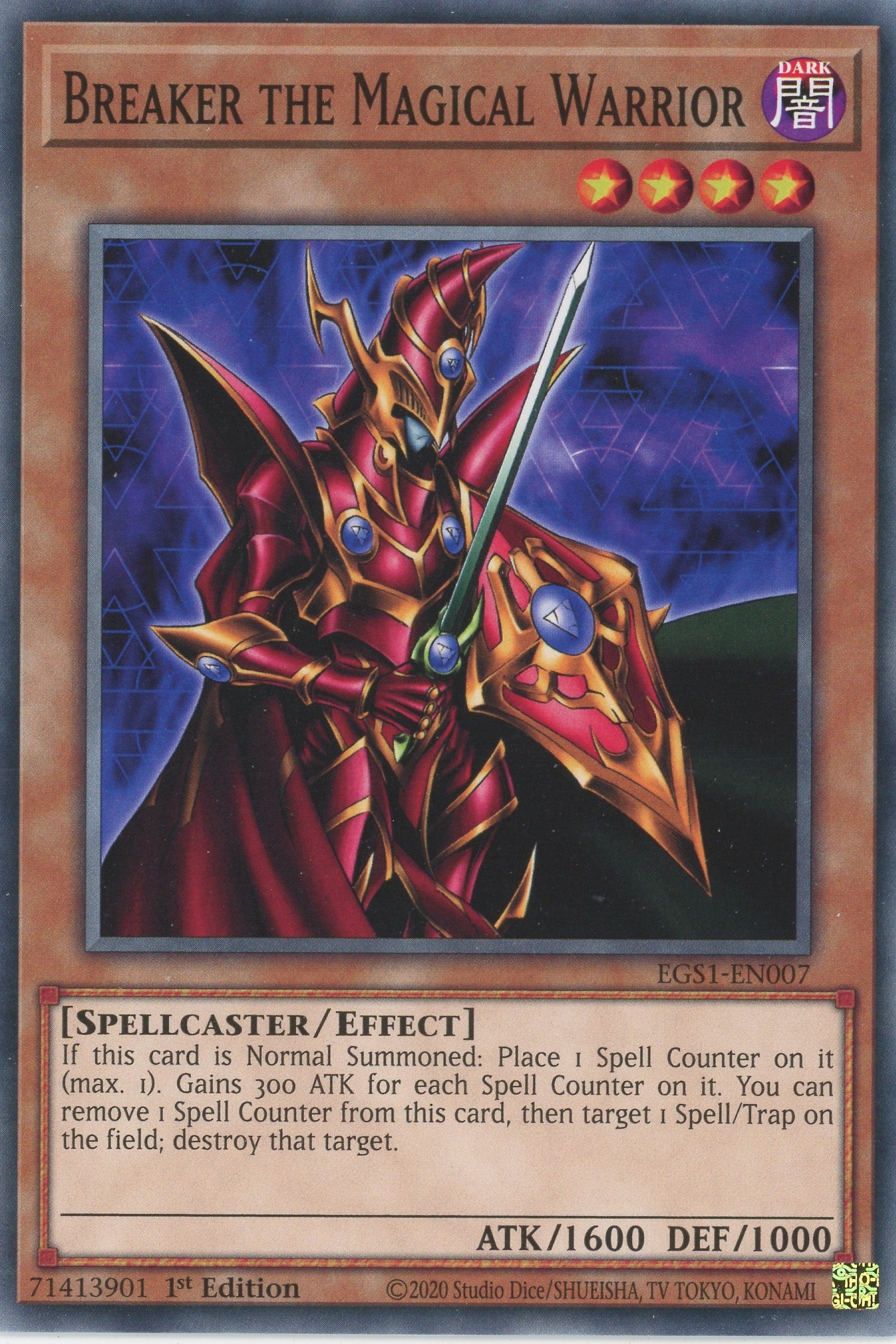 EGS1-EN007 - Breaker the Magical Warrior - Common - Effect Monster - Egyptian God Decks