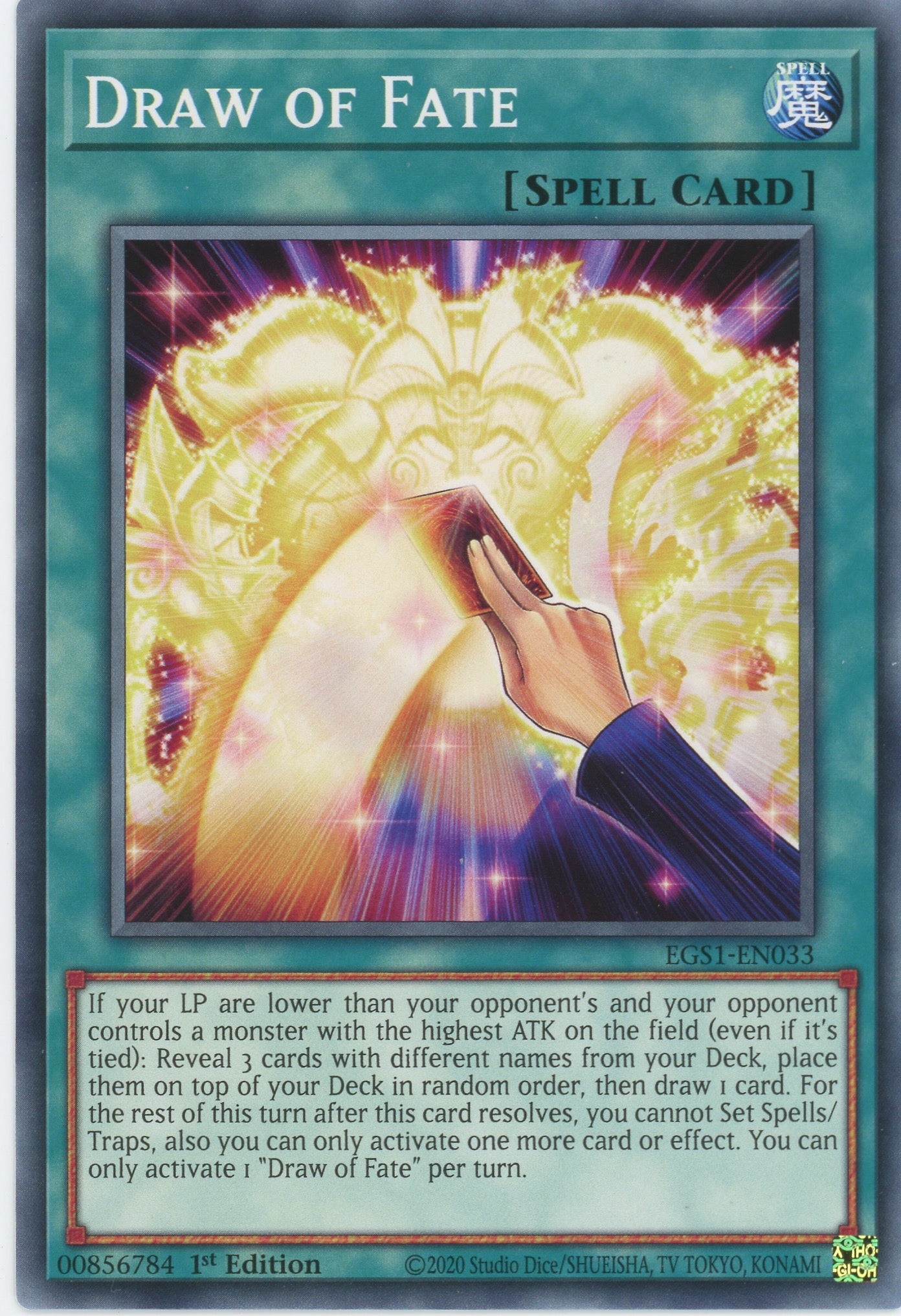 EGS1-EN033 - Draw of Fate - Common - Normal Spell Card - Egyptian God Decks