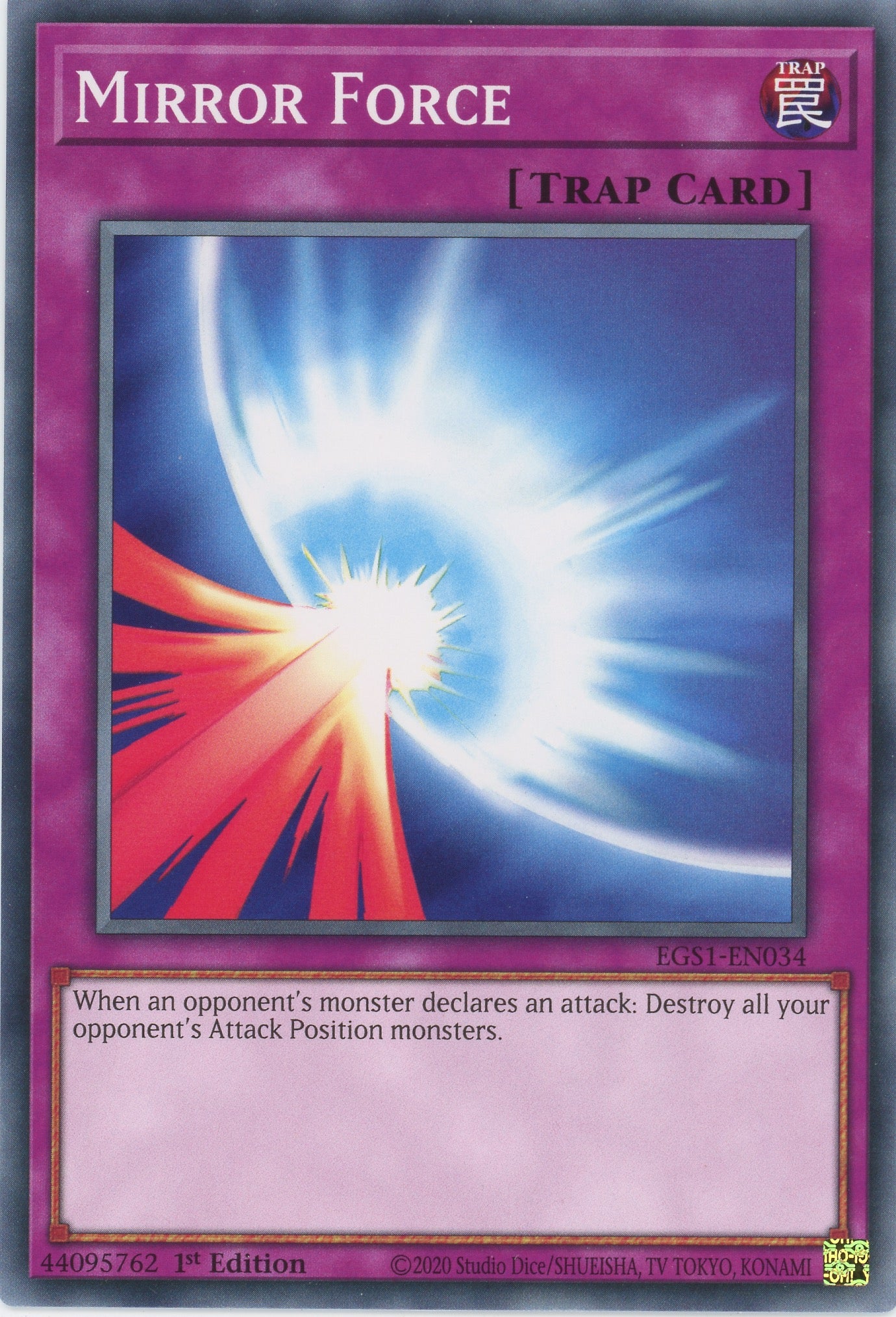 EGS1-EN034 - Mirror Force - Common - Normal Trap Card - Egyptian God Decks