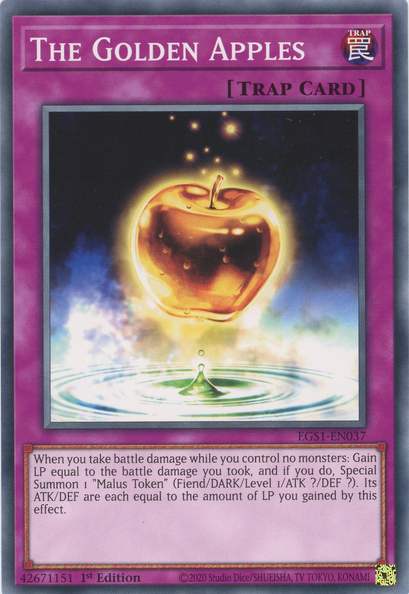 EGS1-EN037 - The Golden Apples - Common - Normal Trap Card - Egyptian God Decks